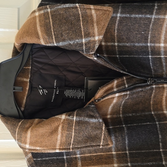 SHAQUILLE O'NEAL MENS BIG AND TALL "HONEY PLAID" FULL-ZIP JACKET COAT SIZE 4XLT - Picture 2 of 12